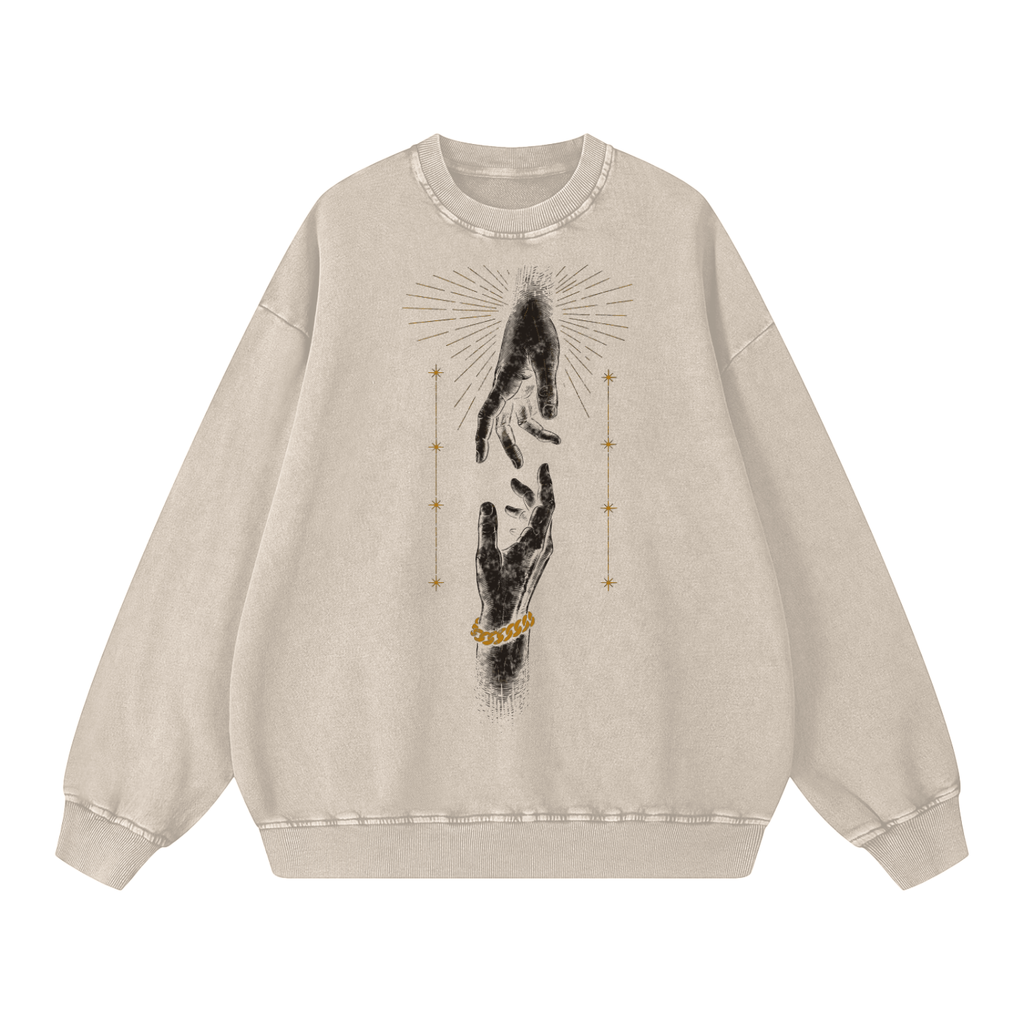 Lift Me Up crewneck in light apricot, Derek Minor