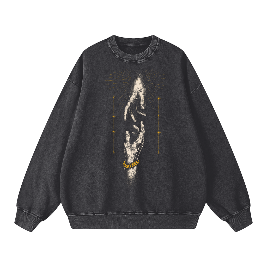 Lift Me Up crewneck in black, Derek Minor
