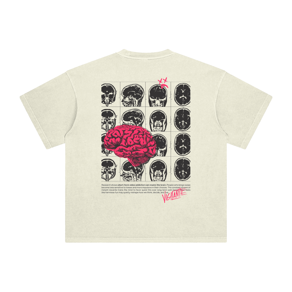 Reprogram Your Brain t-shirt in apricot, Derek Minor