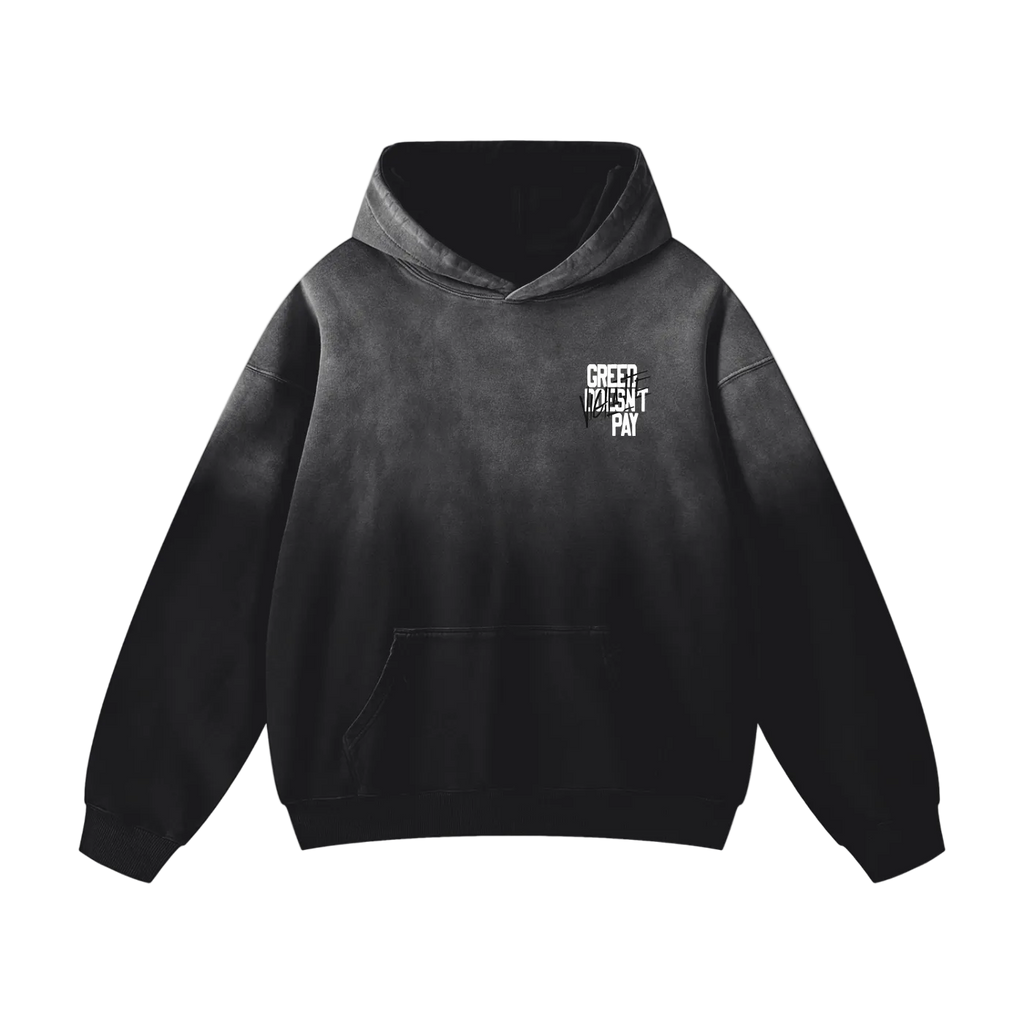 Greed Doesn't Pay hoodie by Derek Minor, alternate view